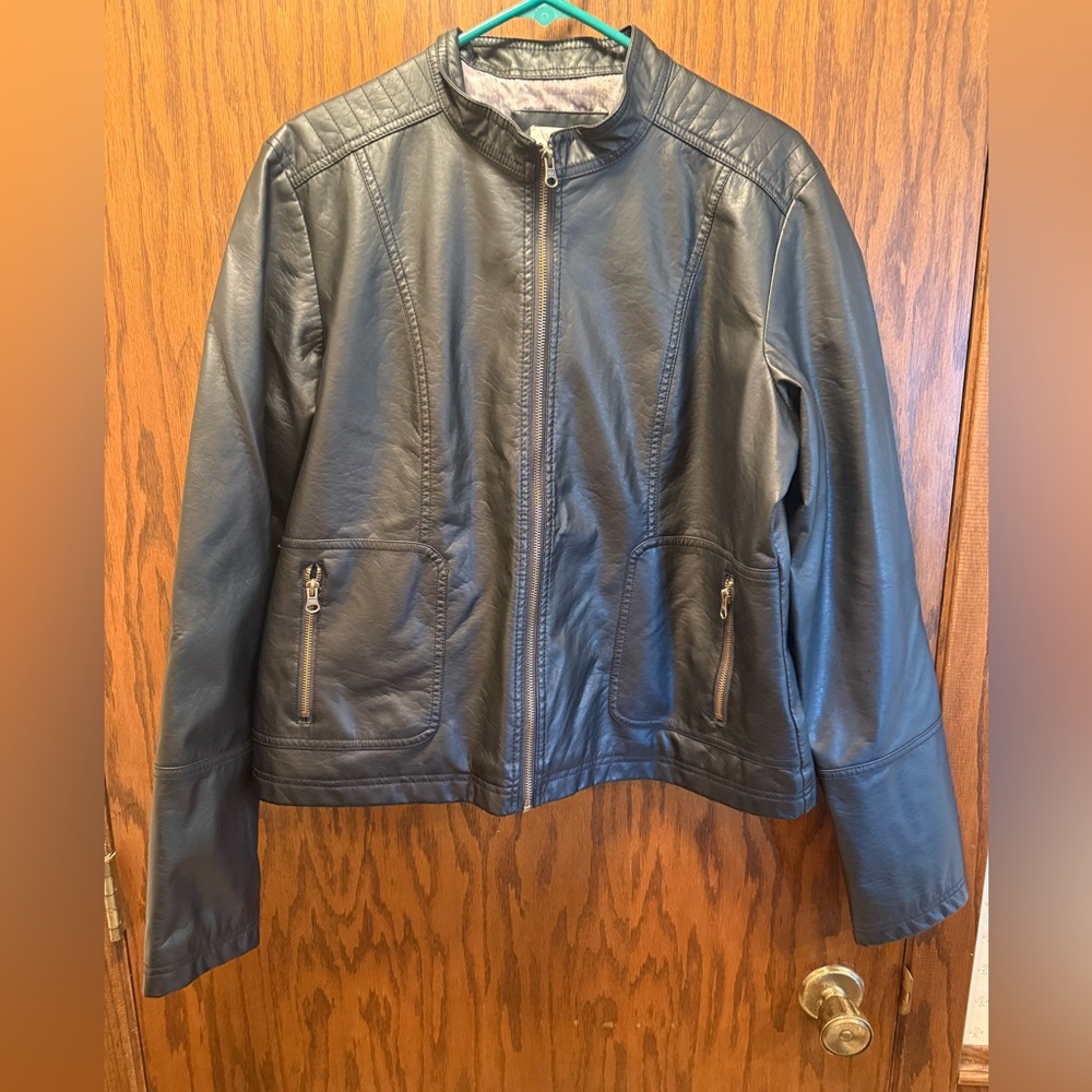 Women's Faded Glory Biker Faux Leather Jacket